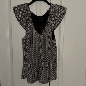 Ann Taylor Black and White Blouse
